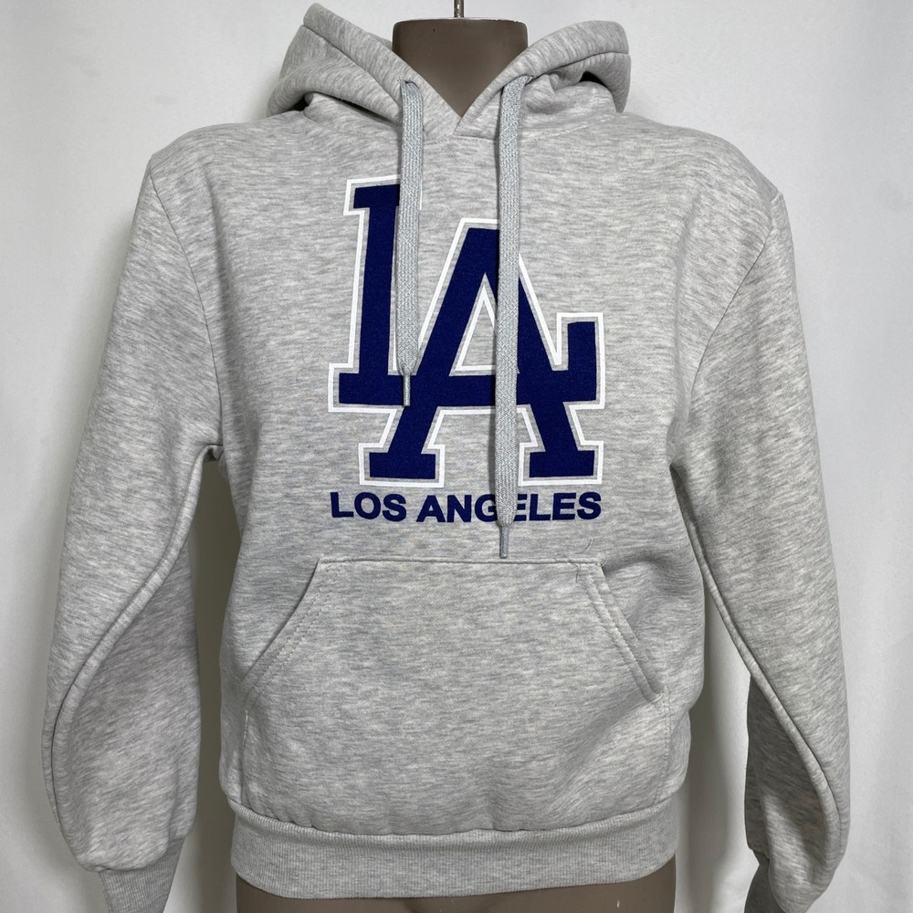Los Angeles Dodgers MLB Hill Heavy Weight Heather Gray Hoodie Womens XS
